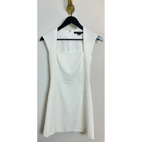 FRENCH CONNECTION Ruth Whisper A-Line Dress in Summer White Size US 2 - Picture 4 of 12